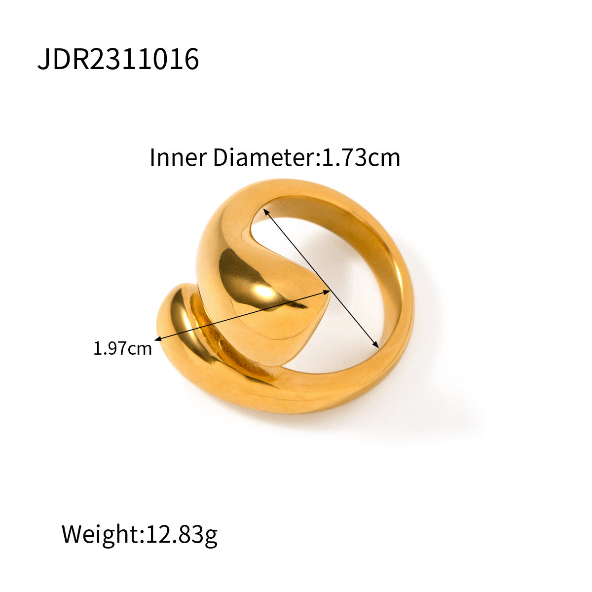 Glossy 18K Gold-Plated Stainless Steel Ring | Choose Your Style