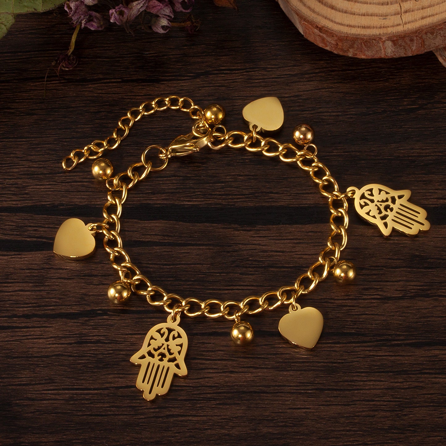 Steel Heart-shaped Bracelet