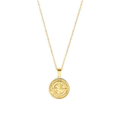 Compass Pendant & 2mm Link Chain