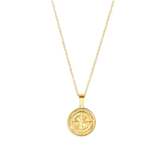 Compass Pendant & 2mm Link Chain