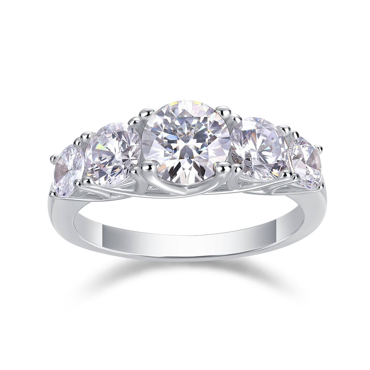 Premium Moissanite Diamond-Style Silver Ring