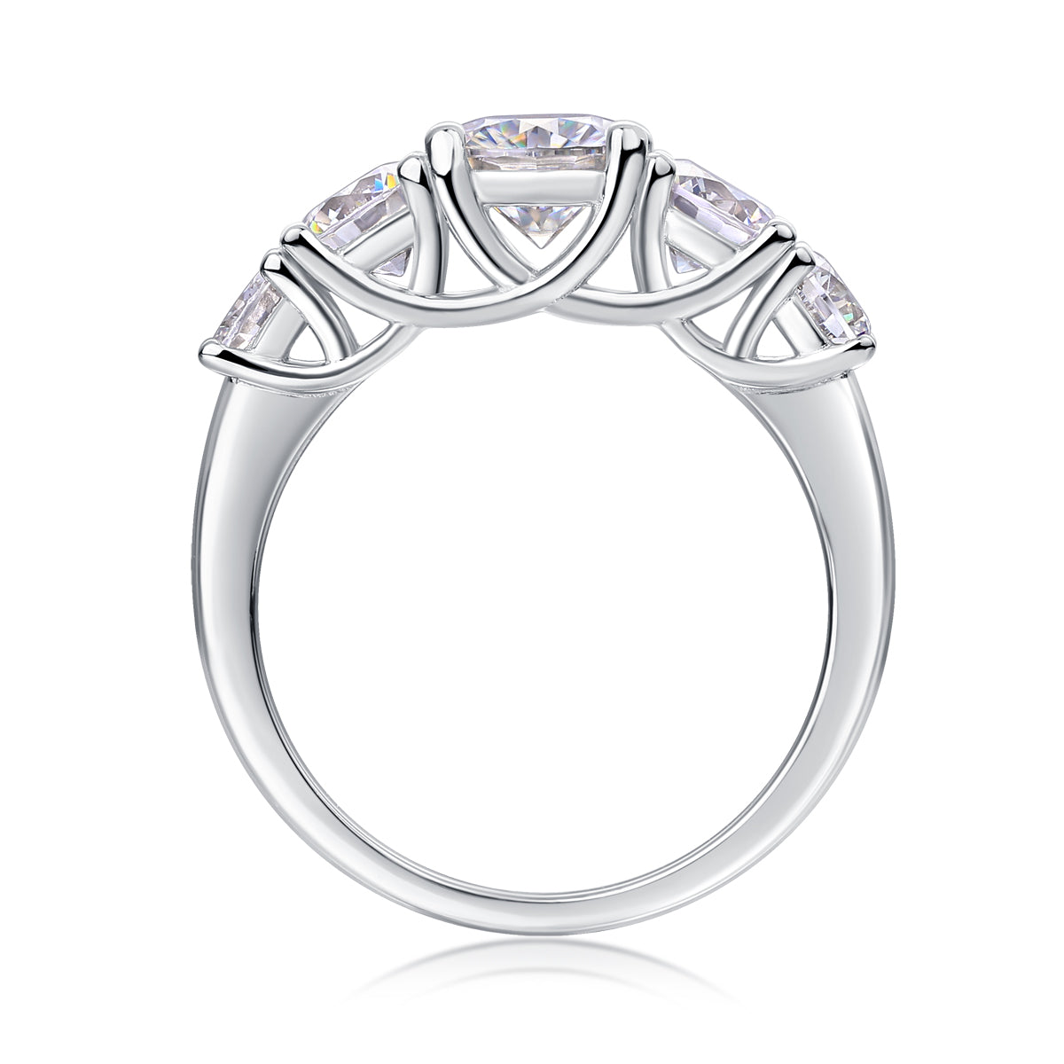 Premium Moissanite Diamond-Style Silver Ring