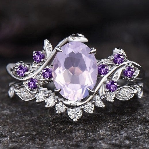 Women's Inlaid Amethyst Ring