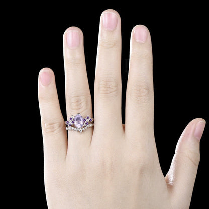 Women's Inlaid Amethyst Ring