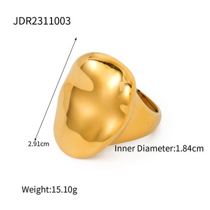 Glossy 18K Gold-Plated Stainless Steel Ring | Choose Your Style