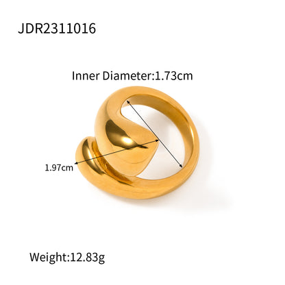Glossy 18K Gold-Plated Stainless Steel Ring | Choose Your Style