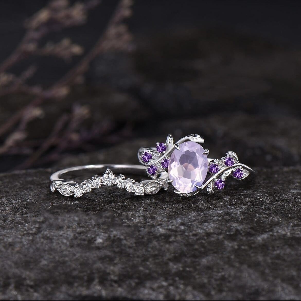 Women's Inlaid Amethyst Ring