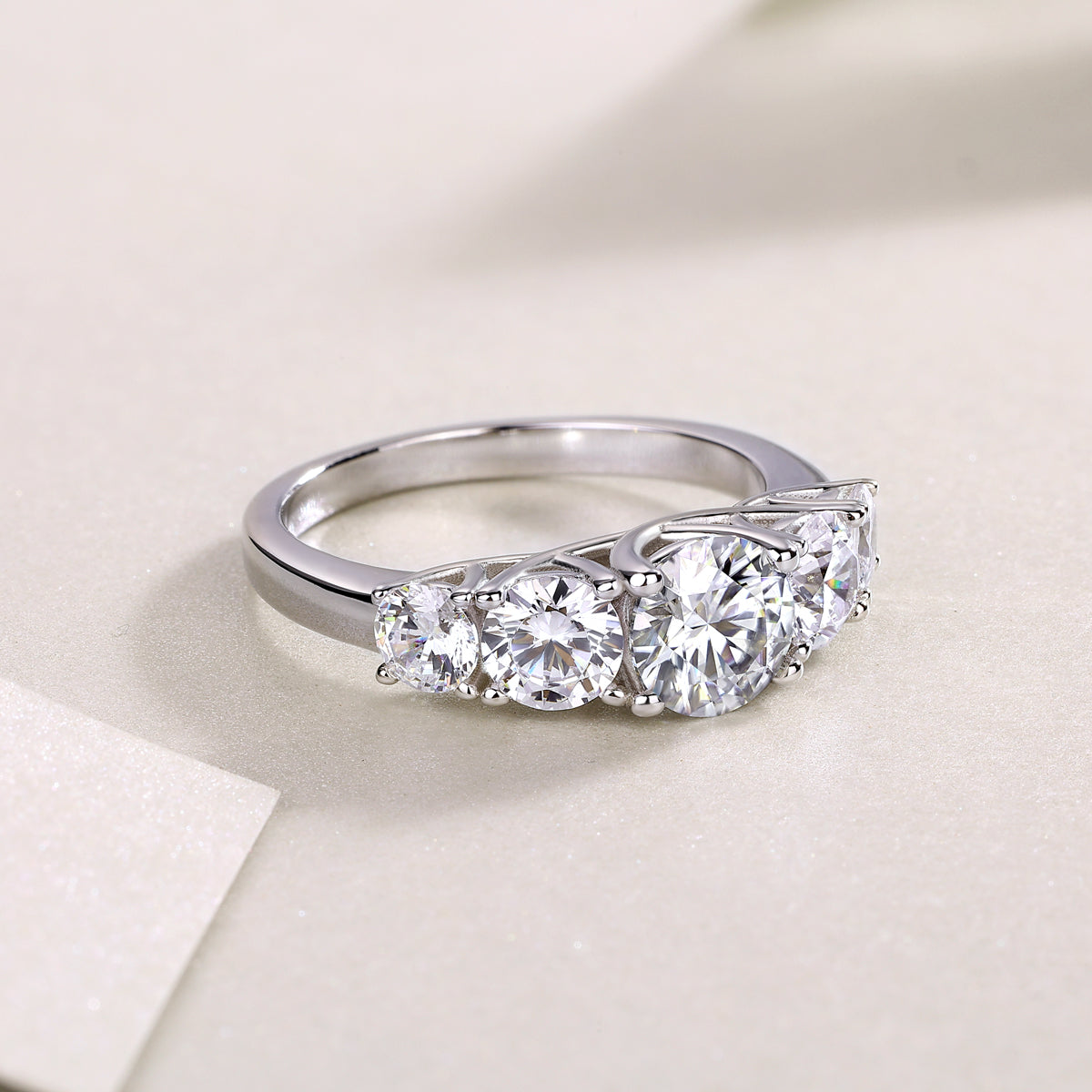 Premium Moissanite Diamond-Style Silver Ring