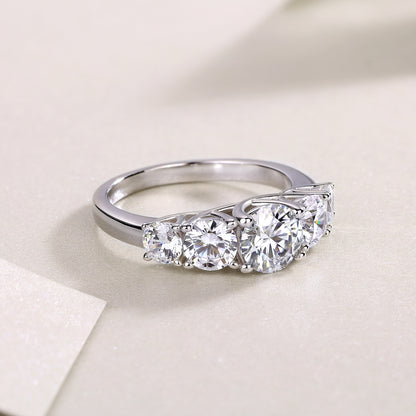 Premium Moissanite Diamond-Style Silver Ring