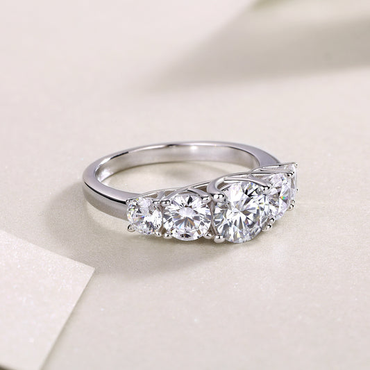 Premium Moissanite Diamond-Style Silver Ring