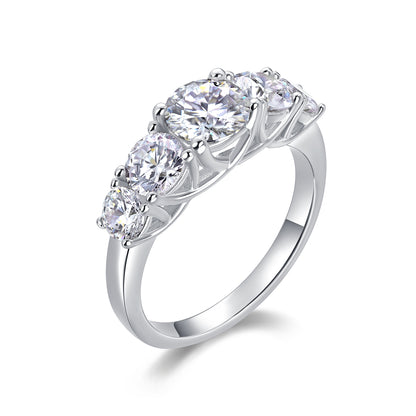 Premium Moissanite Diamond-Style Silver Ring