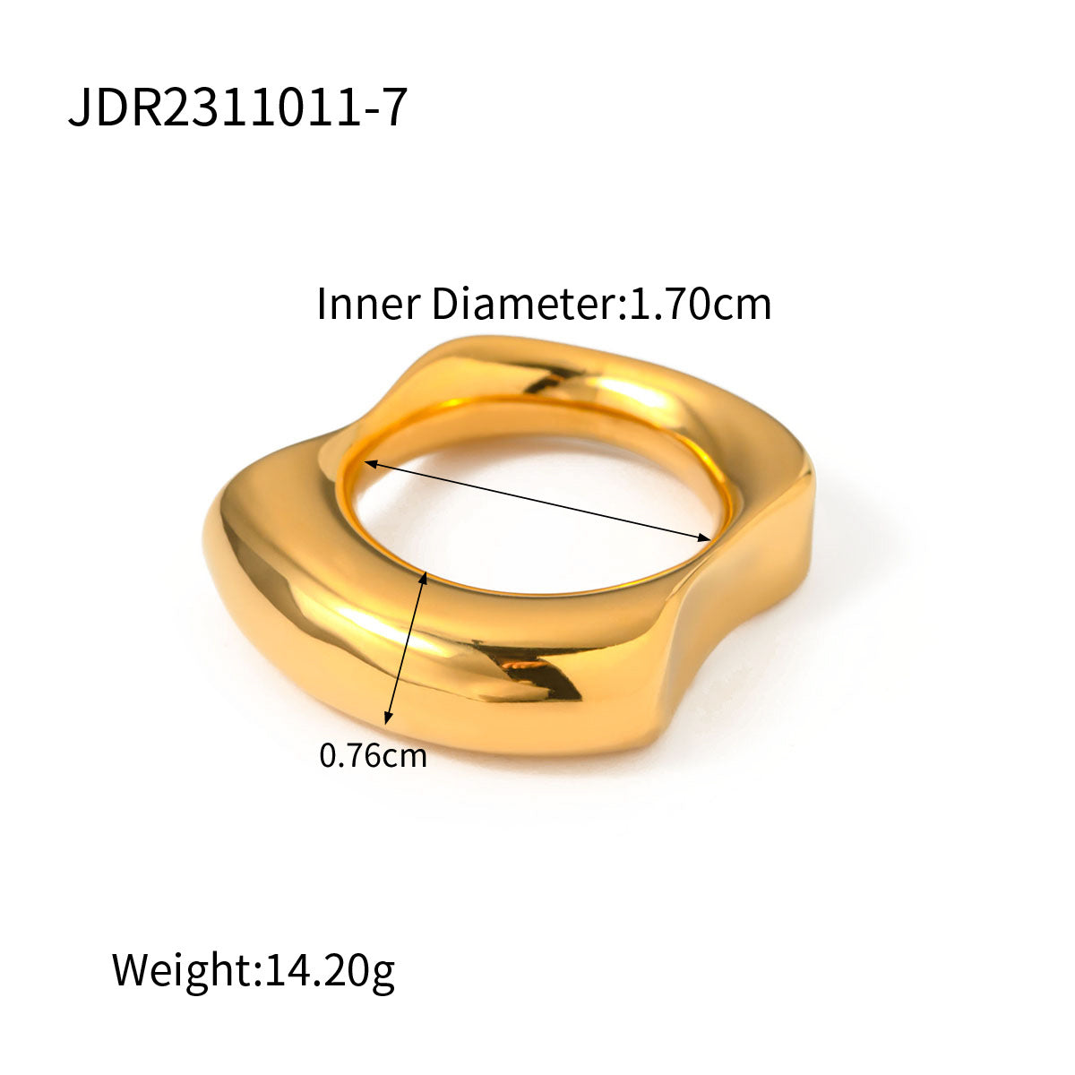 Glossy 18K Gold-Plated Stainless Steel Ring | Choose Your Style