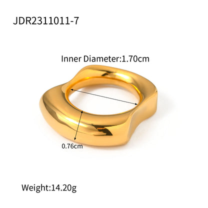 Glossy 18K Gold-Plated Stainless Steel Ring | Choose Your Style