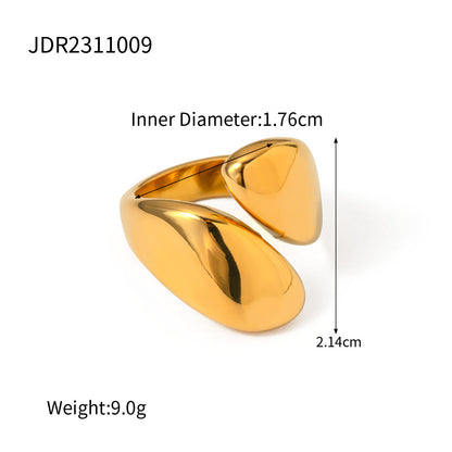 Glossy 18K Gold-Plated Stainless Steel Ring | Choose Your Style