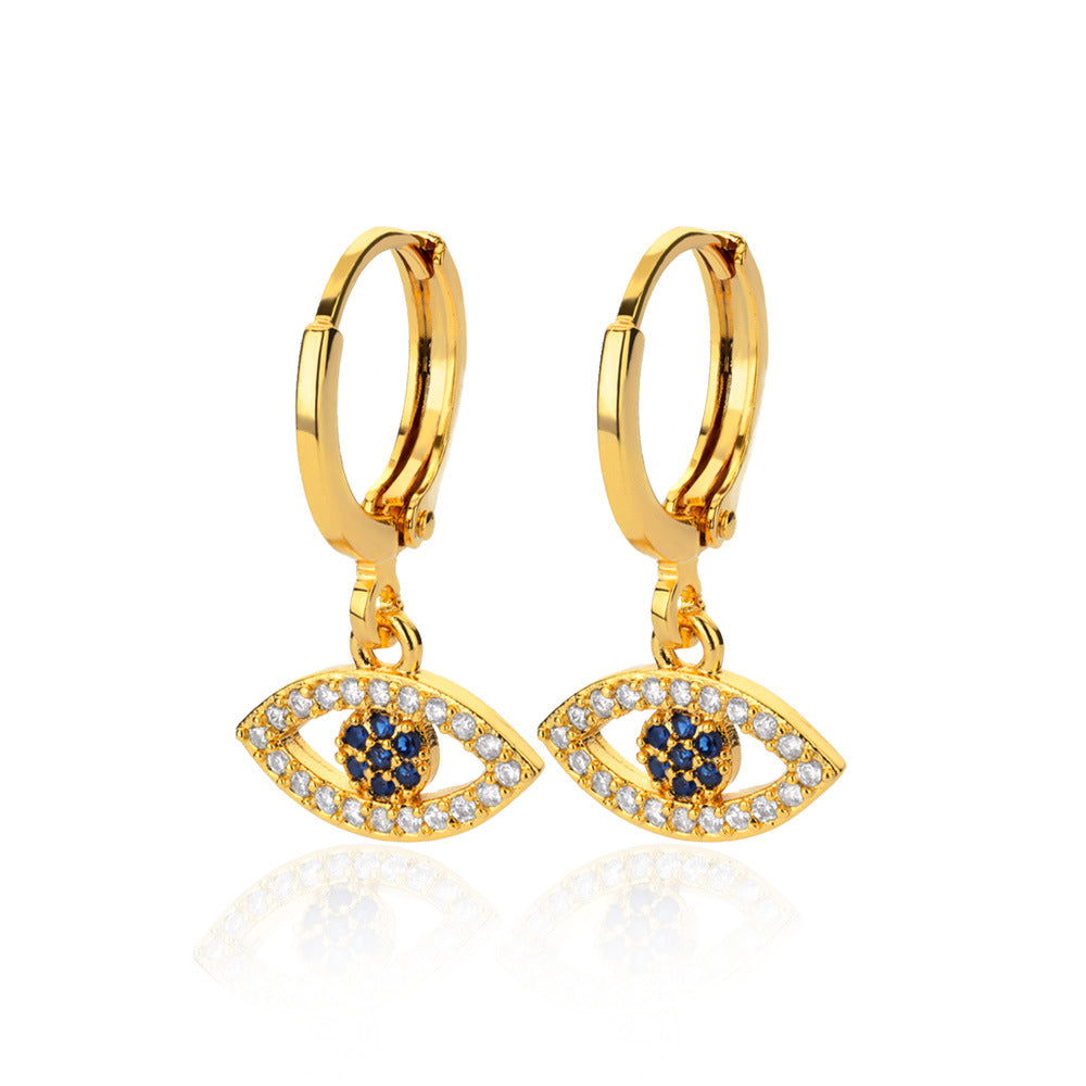 Evil eye drop earings