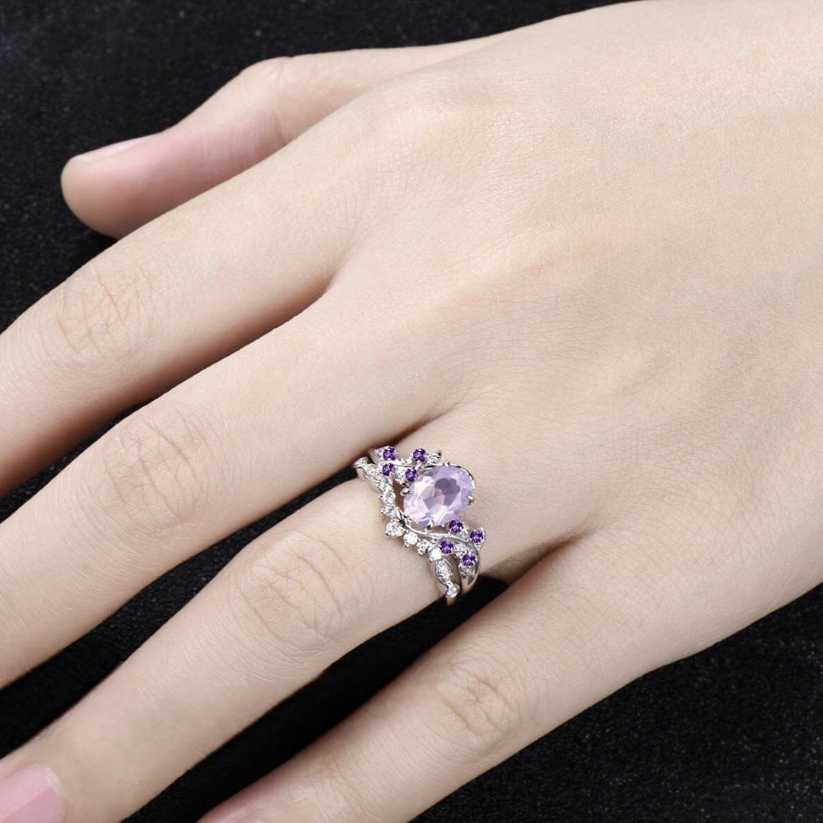 Women's Inlaid Amethyst Ring