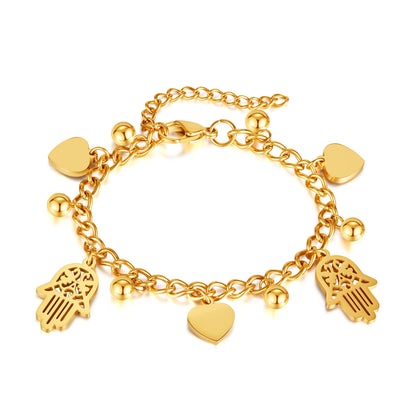 Steel Heart-shaped Bracelet