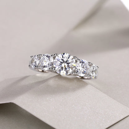 Premium Moissanite Diamond-Style Silver Ring
