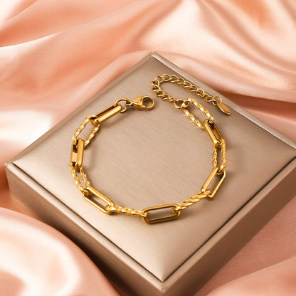 Back-shaped Chain Twist Stitching